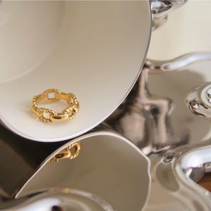 18K Thick Gold Plated Rope Square Link Chain Ring